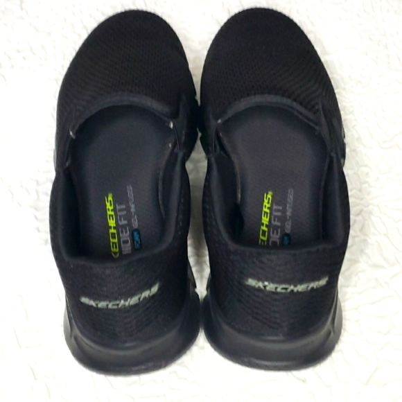 Skechers Mentt\'s Black Slip-On Equalizer Double Play Shoes, Size 7 WIDE FIT main image 8